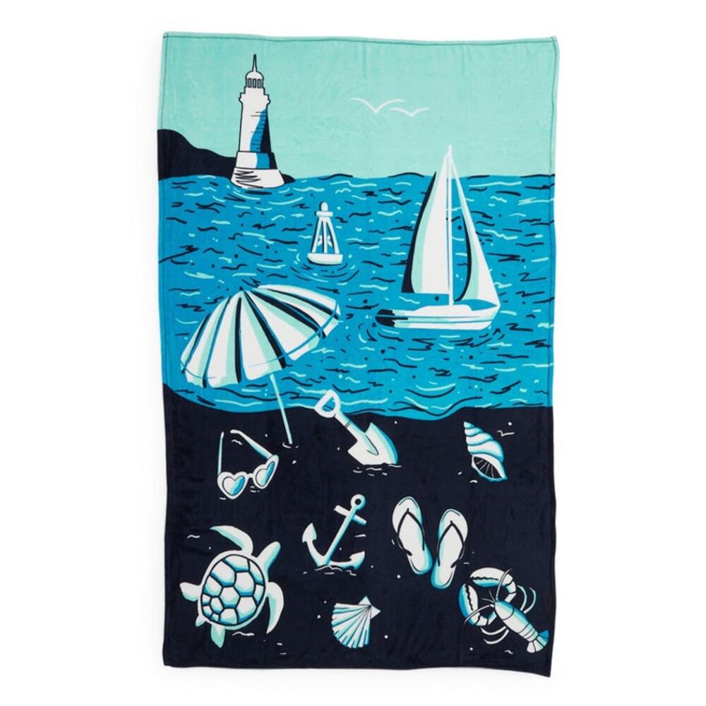 New Vera Bradley Bengal Lily 80" x 50" Plush Throw Blanket Fleece Bedding Beach